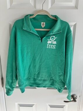 Free in St Barth Green Quarter-Zip Sweatshirt